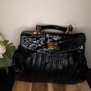 Nicole Lee Black Pleated Handbag